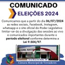 COMUNICADO PERÍODO ELEITORAL 2024