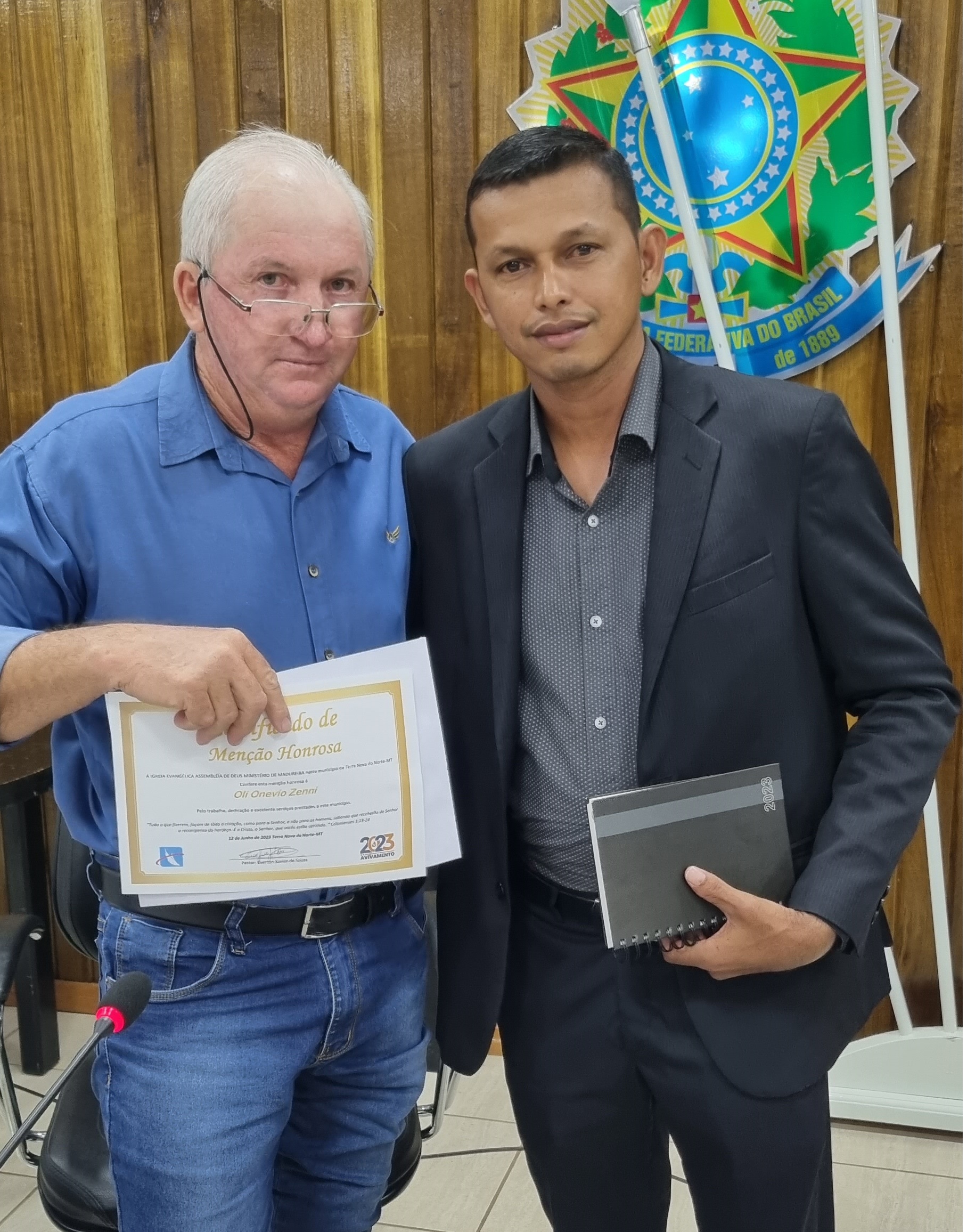 Igreja Assembleia de Deus entrega Menção Honrosa a todos os vereadores de Terra Nova do Norte pelo trabalho em prol ao município